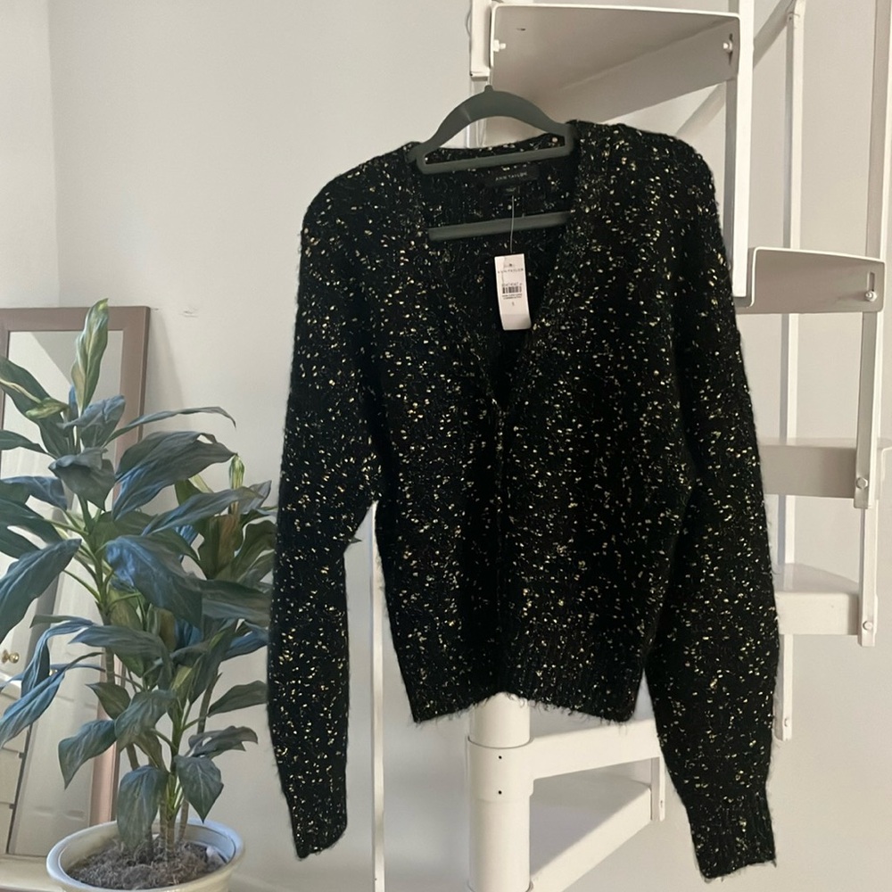 Ann Taylor metallic shimmer cardigan
